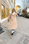 Mocha Longline Jacket With Built In Hoodie