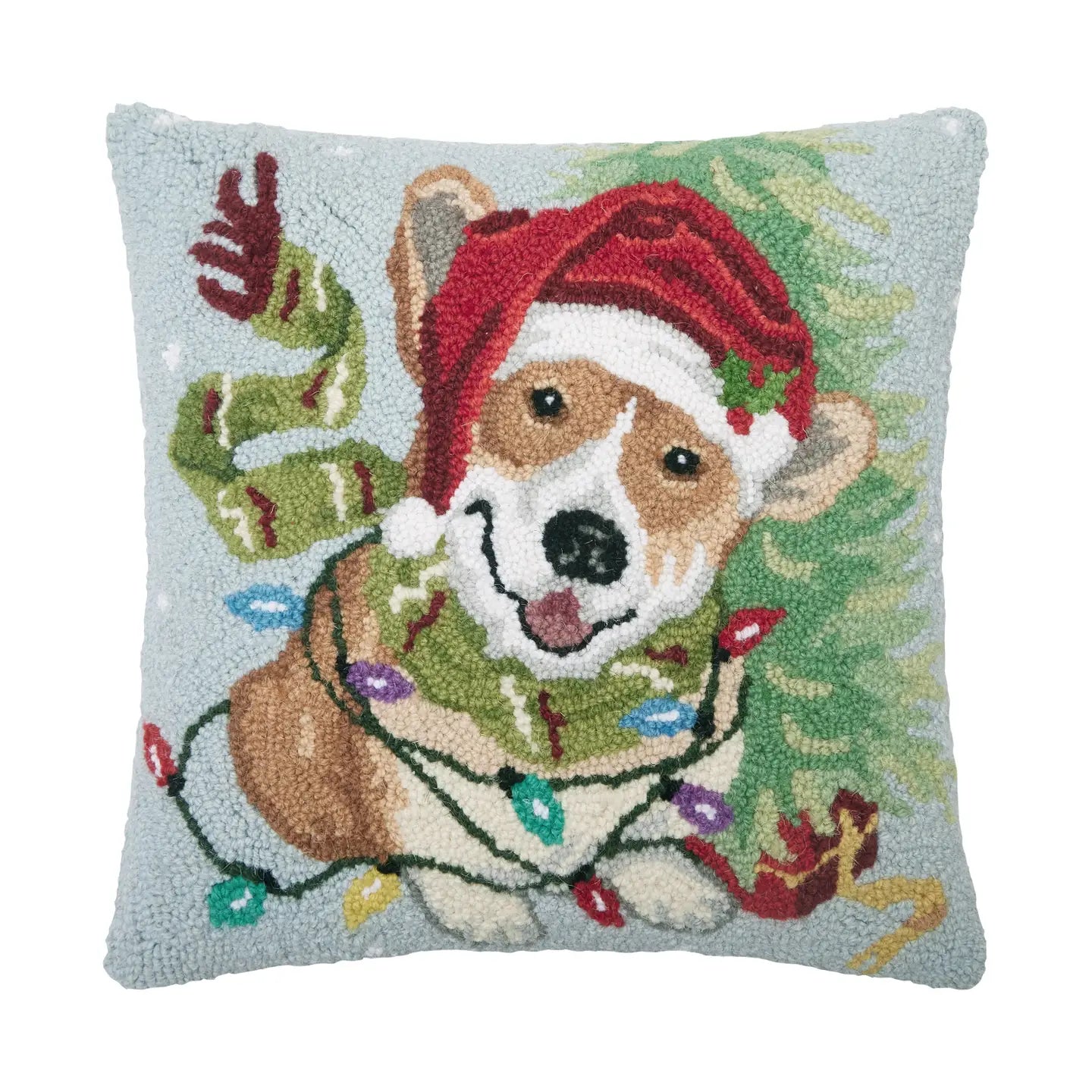 Corgi Christmas Needle Point Pillow