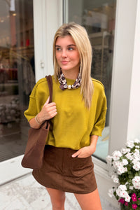 Green Short Sleeve Sweater