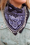 Black Studded Rhinestone Bandanna