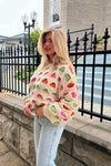 Cream Multicolor Chunky Knit Sweater