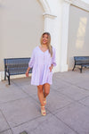 Lavender Button Down Flowy Dress