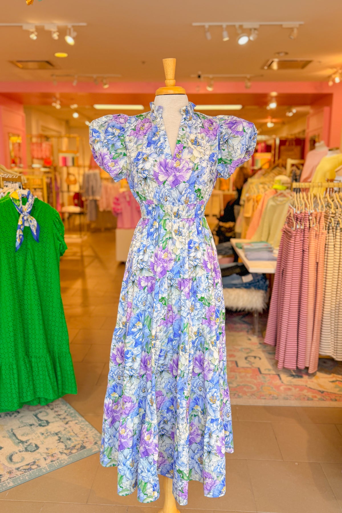 Purple Floral Tiered Ruffle Maxi Dress - Kendry Collection Boutique