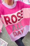 Rose All Day Pink Sequin Sweater
