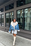 Gray Flare Knit Mini Dress