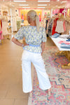 White Denim Jeans With Bows