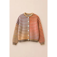 Mocha Rainbow Space Dye Knit Cardigan