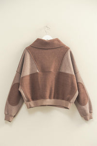 Mocha Fleece Oversized Pullover