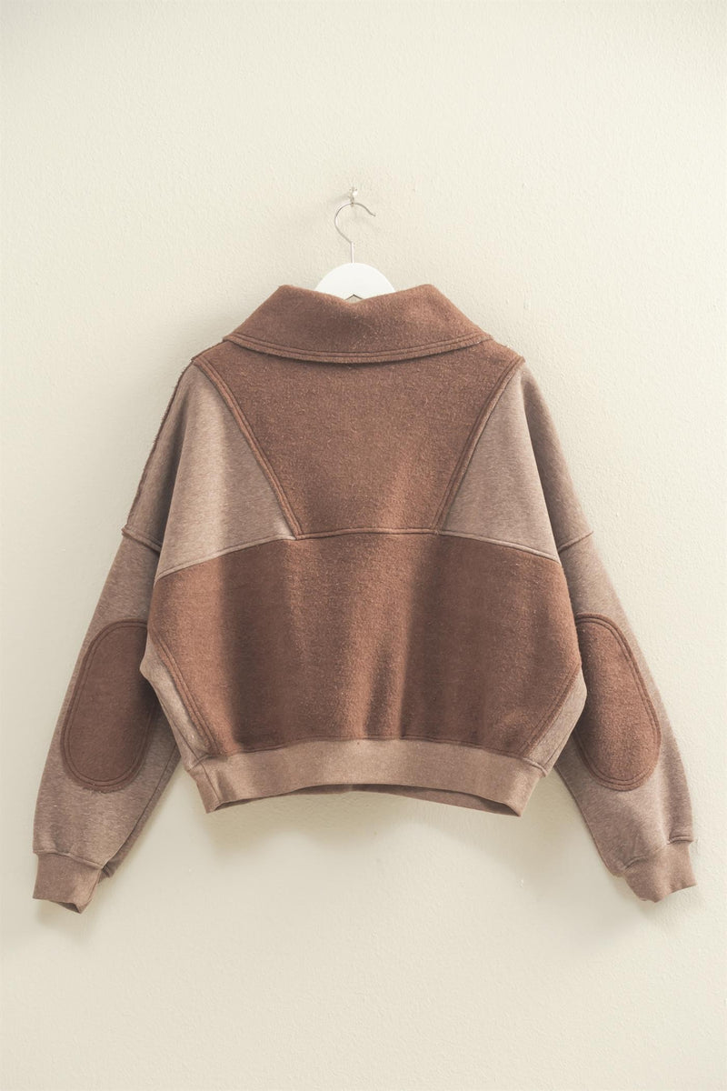 Mocha Fleece Oversized Pullover