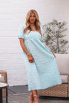 Mint Jacquard Floral Tie Back Maxi Dress