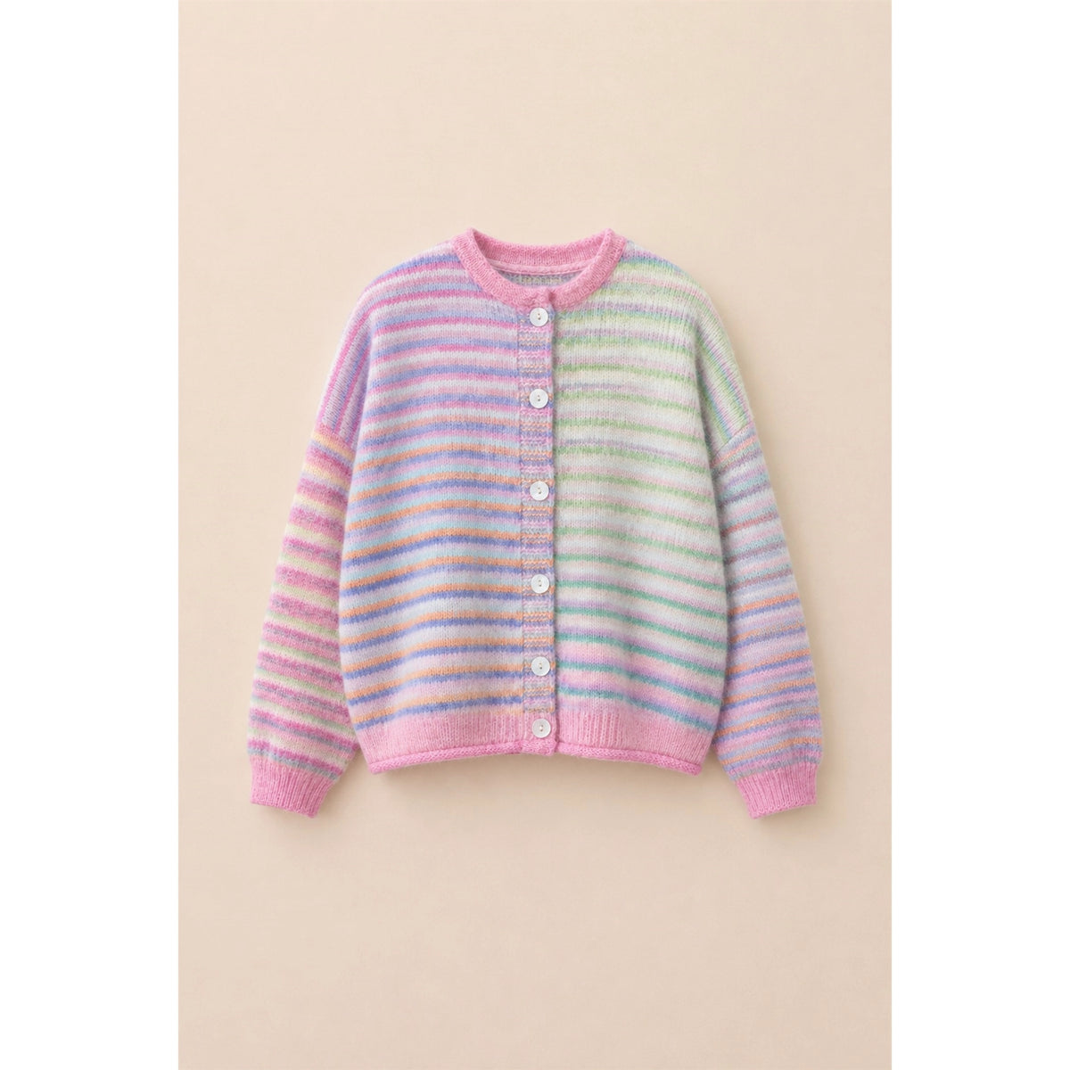 Rainbow Sherbet Space Dye Knit Cardigan