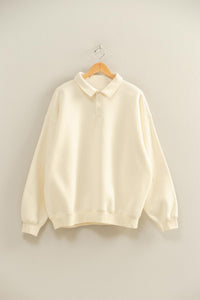 Cream Collar Neck Oversized Pullover