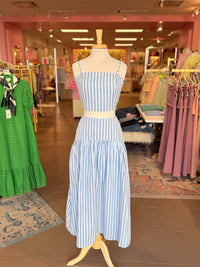 Blue Striped Top and Midi Skirt Set - Kendry Collection Boutique