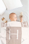 Beige Plush Initial Kids Blanket