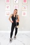 Black Zip Up Sleeveless Cat Suit - Shop Athleisure Outfits At Kendry Boutique 