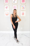 Black Zip Up Sleeveless Cat Suit - Shop Athleisure Outfits At Kendry Boutique 
