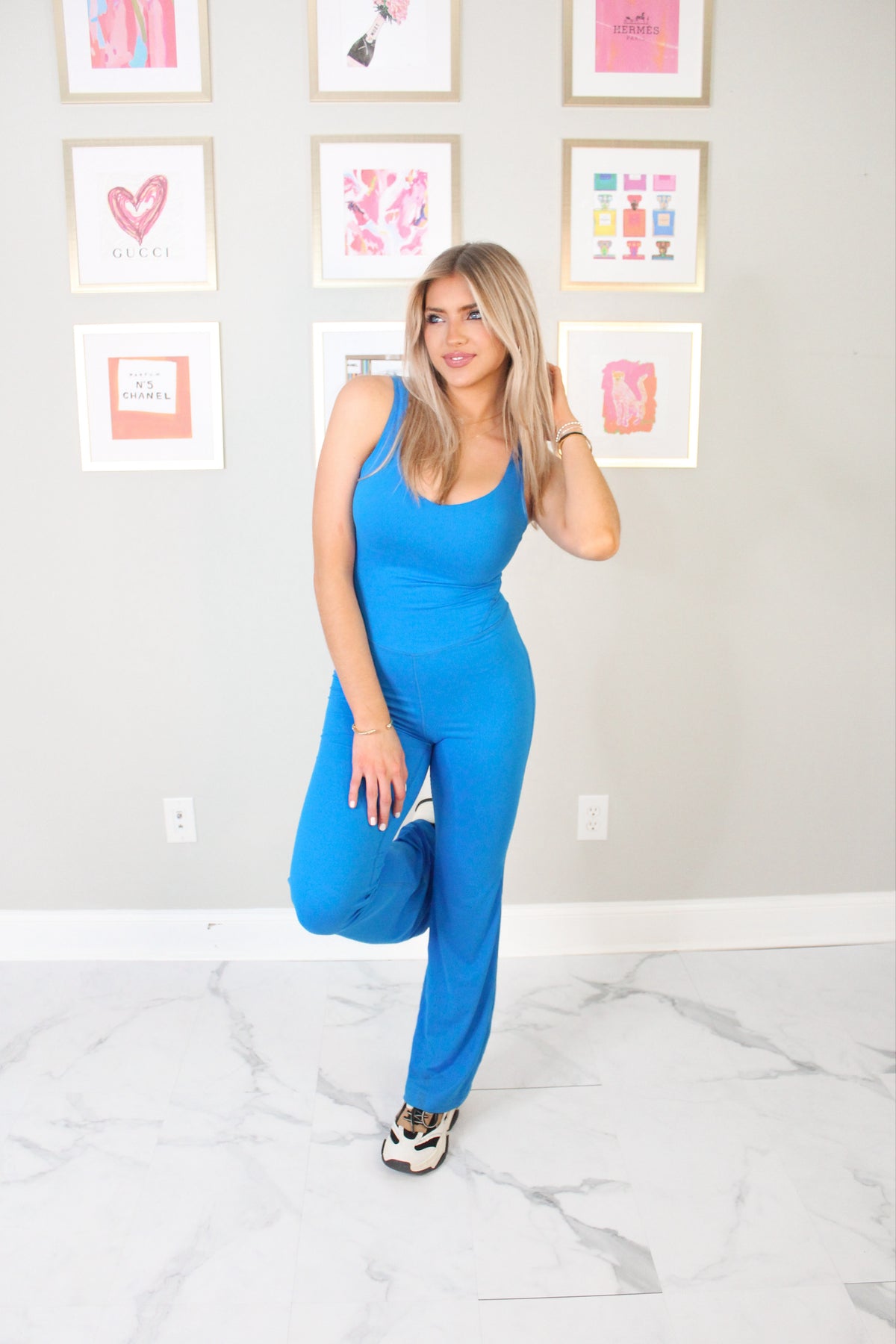 Bright Blue Athletic Jumpsuit - Shop Athleisure Outfits At Kendry Boutique 