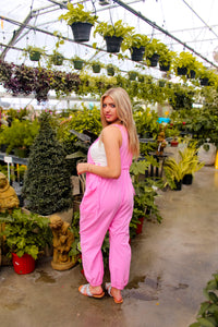Bubblegum Pink Ruched Jumpsuit - Kendry Boutique