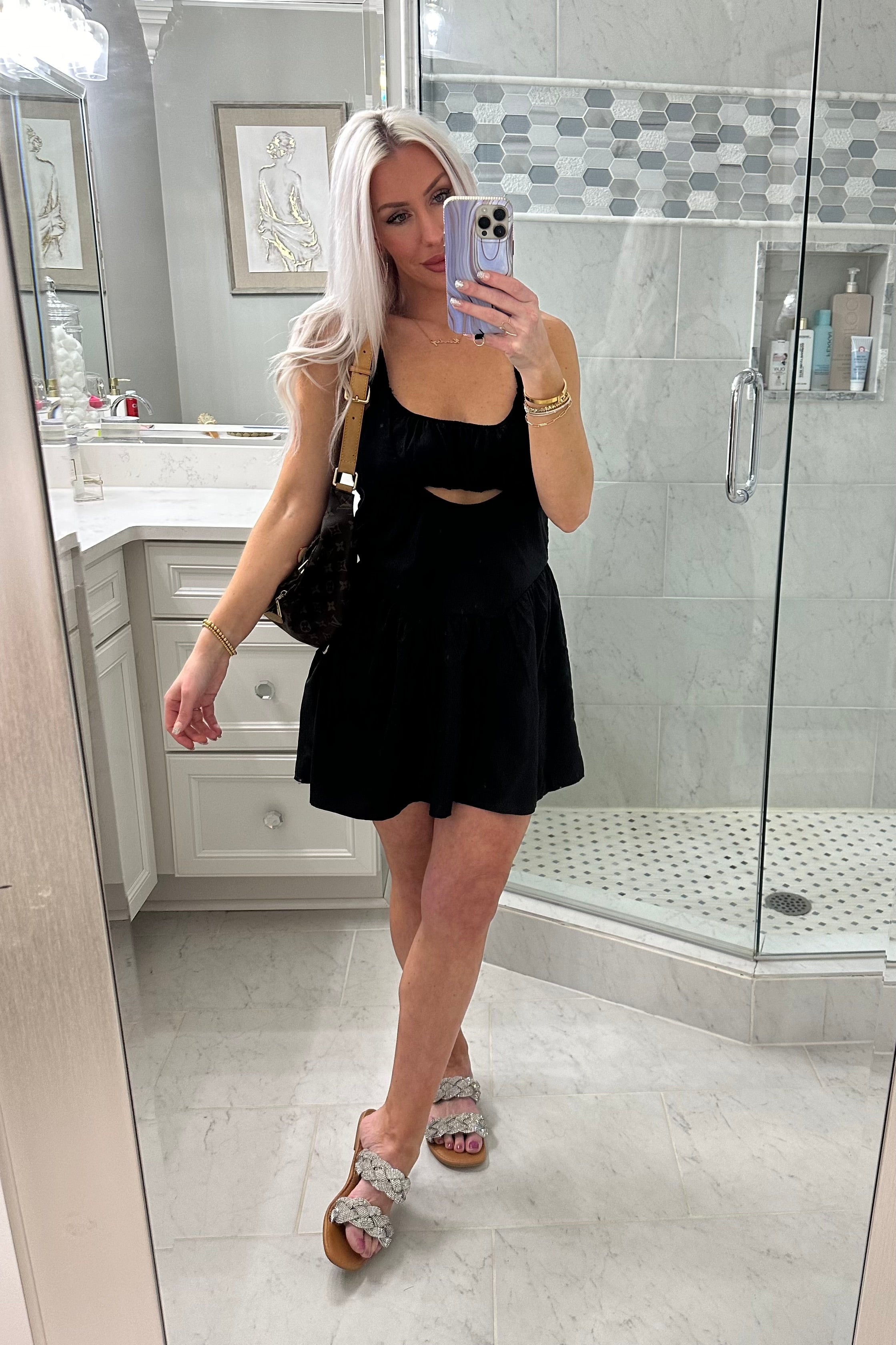 Black Cut Out Detail Athletic Romper Dress Black Cut Out Detail Athletic Romper Dress
