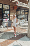 Beige Quarter Zip Tennis Dress