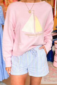 Pastel Striped Drawstring Shorts