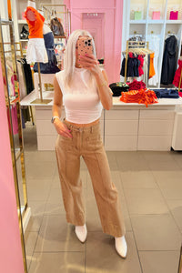 Rust Front Pocket Straight Leg Jeans