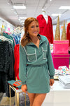 Green and White Cargo Scuba Mini Dress