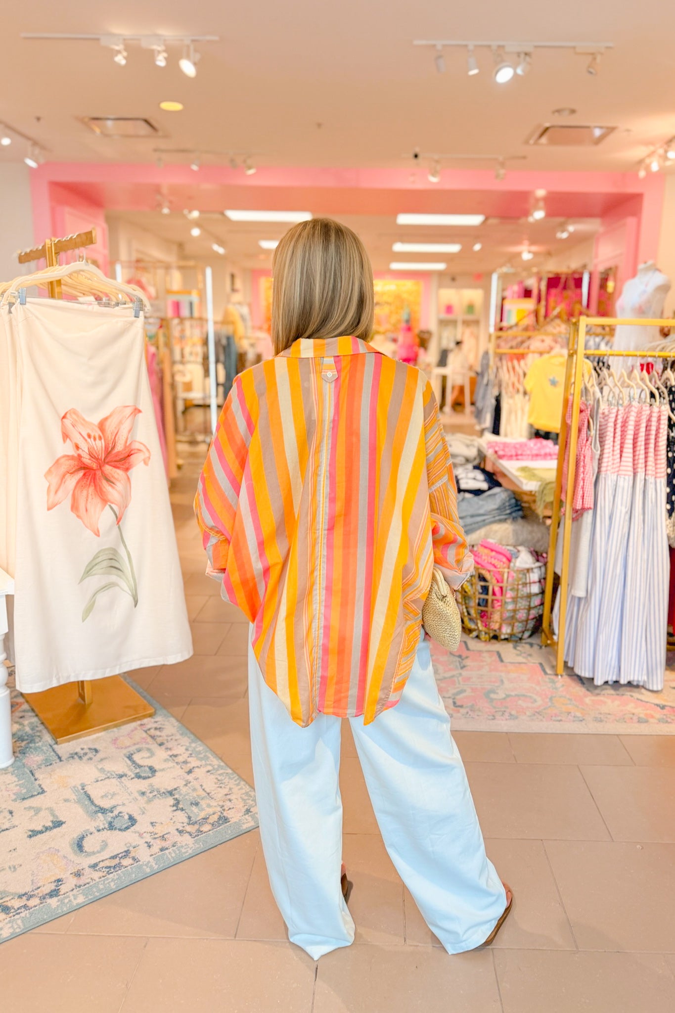 Multi-Color Striped Oversized Button-Up | Beach and Resort Shirt