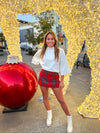 Red Plaid Zip Up Mini Skort
