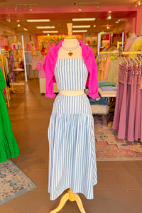 Blue Striped Top and Midi Skirt Set - Kendry Collection Boutique