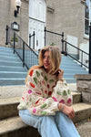 Cream Multicolor Chunky Knit Sweater