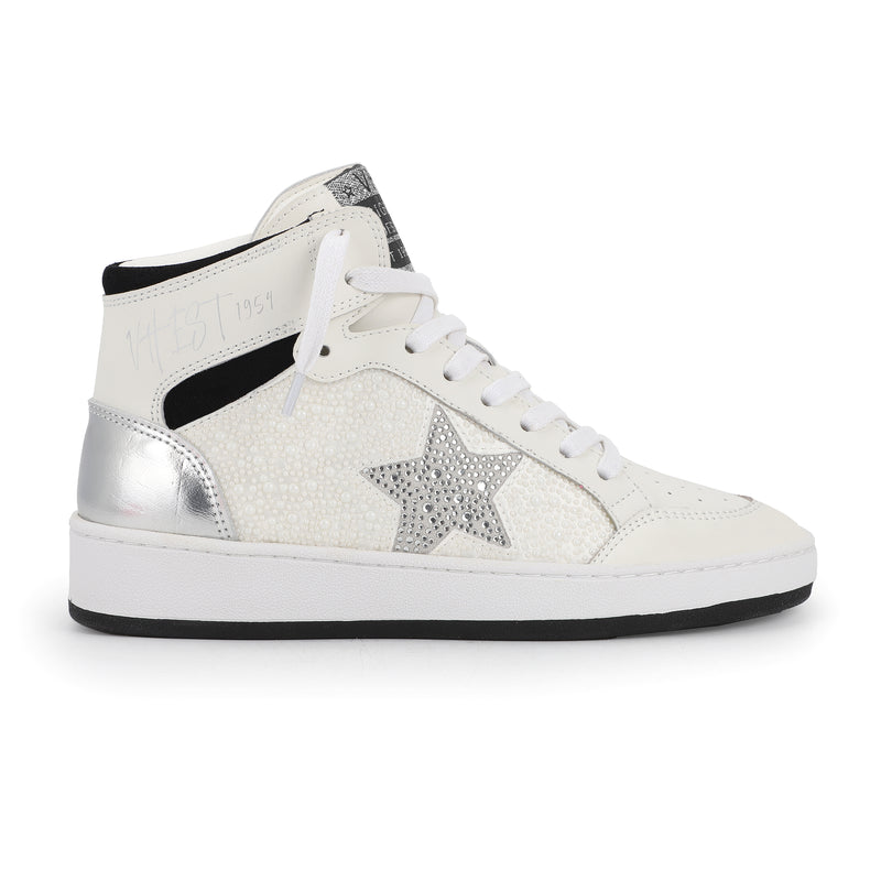 Dream 9 Pearl and Rhinestone Vintage Havana High Top Sneaker -  Kendry Collection Boutique