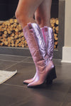 Disco Cowgirl Metallic Pink Cowboy Boots