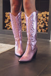 Disco Cowgirl Metallic Pink Cowboy Boots