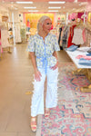 White Denim Jeans With Bows