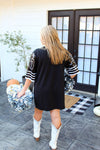 Black Jersey Number Sequin T-Shirt Dress