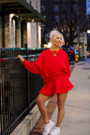 On The Run Red Crewneck and Skort Set