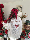 Cream Embroidered Hot Chocolate Recipe Sweatshirt