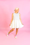 Ellie Gray and White Sleeveless Sweatshirt Top Mini Dress - Shop Cute Dresses Now At Kendry Collection Boutique