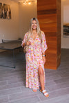 Floral Multi Color Swiss Dot Maxi Dress