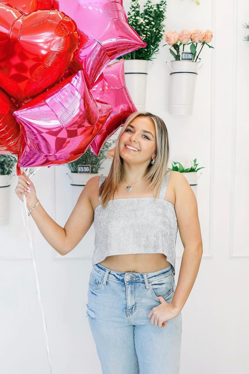 Silver Rhinestone Tank Top