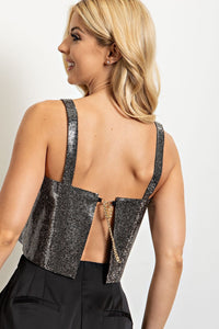 Black Rhinestone Tank Top