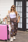 Gray Embroidered Patch Sweatpants