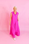 Hot Pink Button Up Wide Leg Jumpsuit - Shop Trendy Jumpsuits Now At Kendry Collection Boutique