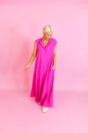 Hot Pink Button Up Wide Leg Jumpsuit - Shop Trendy Jumpsuits Now At Kendry Collection Boutique