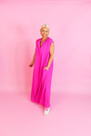 Hot Pink Button Up Wide Leg Jumpsuit - Shop Trendy Jumpsuits Now At Kendry Collection Boutique