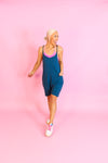 Hottie Teal Pocketed Romper - Shop Sporty Rompers Now At Kendry Collection Boutique