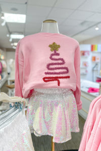 Pink Sparkly Christmas Tree Sweater
