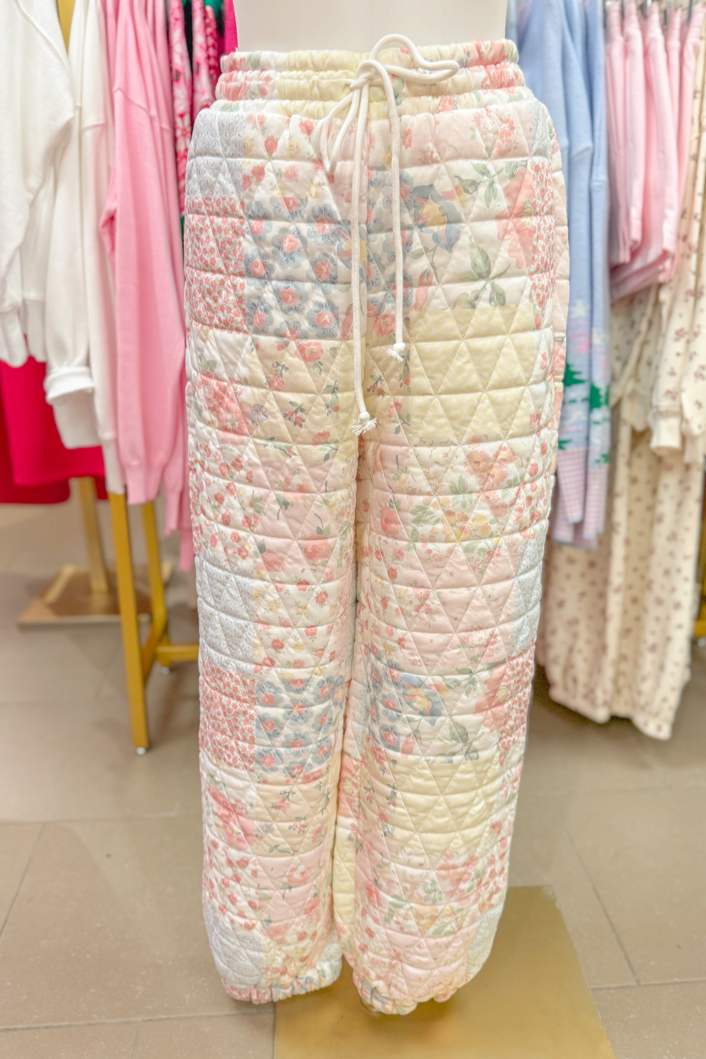 Floral Quilted Sweatpants