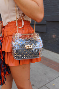 Chloe Studded Clear Crossbody Purse